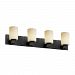 CNDL-8924-10-CREM-MBLK - Justice Design - CandleAria - Four Light Bath Bar CREM: Cream Shade Matte Black FinishCylinder with Flat Rim Shade - Candle Aria-Modular