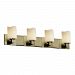 CNDL-8924-14-CREM-ABRS - Justice Design - CandleAria - Four Light Bath Bar CREM: Cream Shade Antique Brass FinishCylinder/Melted Rim Shade - Candle Aria-Modular