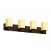 CNDL-8924-19-AMBR-DBRZ - Justice Design - CandleAria - Four Light Bath Bar AMBR: Amber Glass Shade Dark Bronze FinishSquare/Melted Rim Shade - Candle Aria-Modular