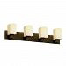 CNDL-8924-19-CREM-DBRZ - Justice Design - CandleAria - Four Light Bath Bar CREM: Cream Shade Dark Bronze FinishSquare/Melted Rim Shade - Candle Aria-Modular