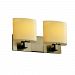 CNDL-8922-30-AMBR-ABRS - Justice Design - CandleAria - Two Light Bath Bar AMBR: Amber Glass Shade Antique Brass FinishOval Shade - Candle Aria-Modular