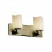 CNDL-8922-14-CREM-ABRS - Justice Design - CandleAria - Two Light Bath Bar CREM: Cream Shade Antique Brass FinishCylinder/Melted Rim Shade - Candle Aria-Modular