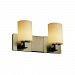 CNDL-8922-10-AMBR-ABRS - Justice Design - CandleAria - Two Light Bath Bar AMBR: Amber Glass Shade Antique Brass FinishCylinder with Flat Rim Shade - Candle Aria-Modular