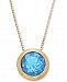 Blue Topaz Bezel Set 20" Pendant Necklace (1-1/2 ct. t. w. ) in 14k Gold
