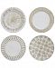 Round Decorative Ceramic Wall Plates, Set of 4