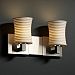 POR-8922-10-WAVE-ABRS - Justice Design - Limoges - Two Light Bath Bar Wave Shade Impression Antique Brass FinishCylinder/Flat Rim - Limoges-Modular