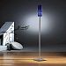 2560LED SN BSCH - Holtkotter Lighting - Raumfluter - 71 LED Floor Lamp Satin Nickel Finish with Blue Schaum Glass - Raumfluter