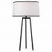 2170 - Robert Abbey Lighting - Rico Espinet Shinto - One Light Table Lamp Wrought Iron/Steel Finish with Ascot White Fabric/Black Contrast Shade - Rico Espinet Shinto