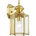 2007-02 - Livex Lighting - Outdoor Basics - One Light Outdoor wall Sconce Polished Brass Finish with Clear Beveled Glass - Outdoor Basics