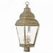2606-01 - Livex Lighting - Exeter - Three Light Outdoor Post-Top Lantern Antique Brass Finish with Clear Water Glass - Exeter