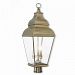 2594-01 - Livex Lighting - Exeter - Three Light Outdoor Post-Top Lantern Antique Brass Finish with Clear Beveled Glass - Exeter