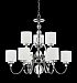 DW5009C - Quoizel Lighting - Downtown Chandelier 9 Light Steel Polished Chrome Finish with Opal Etched Glass - Downtown