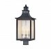 5-255-25 - Savoy House - Monte Grande - Three Light Post Lantern Slate Finish with Pale Cream Seeded Glass - Monte Grande