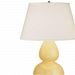 1785X - Robert Abbey Lighting - Double Gourd - One Light Table Lamp Deep Patina Bronze Finish with Butter Glazed Glass with Pearl Dupioni Fabric Shade - Double Gourd