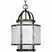 P3701-20 - Progress Lighting - Bay Court - One Light Foyer Antique Bronze Finish with Clear Ribbed Glass - Bay Court