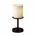 CNDL-8798-14-AMBR-MBLK-LED1-700 - Justice Design - Dakota - One Light Short Table Lamp AMBR: Amber Glass Shade Matte Black FinishCylinder/Melted Rim Shade - Candle Aria-Dakota