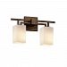 FSN-8702-15-OPAL-DBRZ - Justice Design - Fusion - 16 Two Light Bath Bar OPAL: Opal Glass Shade Dark Bronze FinishSquare/Flat Rim Shade - Fusion-Aero
