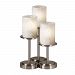 FSN-8797-10-WEVE-NCKL-LED3-2100 - Justice Design - Dakota 3-Light Table Lamp WEVE: Weave Glass Shade Brushed NickelCylinder/Flat Rim Shade - Fusion