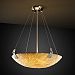 PNA-9642-35-WFAL-DBRZ-LED5-5000 - Justice Design - Porcelina - Six Light Bowl Pendant with Tapered Clip Waterfall Shade Impression Dark Bronze FinishRound Bowl - Porcelina