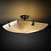 PNA-9634-35-BANL-DBRZ-GU24-DBAL - Justice Design - Porcelina - Eight Light Semi-Flush Mount with Tapered Clip Banana Leaf Shade Impression Dark Bronze FinishRound Bowl - Porcelina
