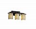 POR-8673-15-PLET-MBLK-GU24 - Justice Design - Montana - Three Light Bath Bar Pleats Shade Impression Matte Black FinishSquare/Flat Rim - Limoges