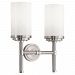 B1325 - Robert Abbey Lighting - Halo - Two Light Wall Sconce Brushed Nickel with Polished Nickel Accent Finish with Cased White Shade - Halo