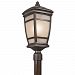 49274RZ - Kichler Lighting - McAdams - One Light Outdoor Post Mount Rubbed Bronze Finish with Light Umber Etched Seedy Glass - McAdams