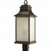 P5453-108 - Progress Lighting - Salute - One Light Outdoor Post Lantern Oil Rubbed Bronze Finish with Light Amber Glass - Salute