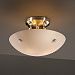 FSN-9650-35-OPAL-NCKL-F5 - Justice Design - 14 Semi-Flush Bowl w/ Finials OPAL: Opal Glass Shade Brushed Nickel FinishRound Bowl - Fusion