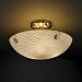 FSN-9651-35-WEVE-DBRZ-F4-LED3-3000 - Justice Design - 18 Semi-Flush Bowl w/ Pair Cylindrical Finials WEVE: Weave Glass Shade Dark BronzeRound Bowl - Fusion-Finials