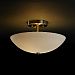 FSN-9690-35-DROP-ABRS-LED2-2000 - Justice Design - 14 Round Semi-Flush Bowl DROP: Droplet Glass Shade Antique BrassRound Bowl - Fusion-Ring