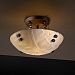 PNA-9650-25-SMTH-DBRZ-F5-LED-2000 - Justice Design - Porcelina - Two Light Semi-Flush Mount Smooth Shade Impression Dark Bronze FinishSquare Bowl - Porcelina-Finials