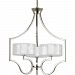 P4644-104WB - Progress Lighting - Caress - Three Light Chandelier Polished Nickel Finish with Etched Glass - Caress