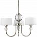 P4673-104 - Progress Lighting - Fortune - Three Light Chandelier Polished Nickel Finish with Opal/Clear Glass - Fortune