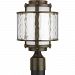 P5499-20 - Progress Lighting - Bay Court - One Light Outdoor Post Lantern Antique Bronze Finish with Etched Opal/Clear Seedy Glass - Bay Court