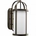 P5728-20 - Progress Lighting - Greetings - One Light Wall Lantern Antique Bronze Finish with Etched Opal Glass - Greetings