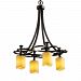 CNDL-8565-10-CREM-DBRZ-GU24 - Justice Design - Arcadia 4-Downlight Chandelier CREM: Cream Shade Dark Bronze FinishCylinder w/ Flat Rim - Collection: Lighting categories: chandeliers
