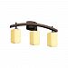 CNDL-8593-19-AMBR-DBRZ - Justice Design - Archway Three Light Bath Bar AMBR: Amber Glass Shade Dark Bronze FinishSquare/Melted Rim Shade - Candle Aria-Archway