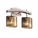 FSN-8592-65-WEVE-NCKL - Justice Design - Fusion - 15.5 Two Light Bath Bar WEVE: Weave Glass Shade Brushed Nickel FinishTall Tapered Square - Fusion-Archway