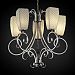 POR-8570-20-SAWT-ABRS-GU24-DBAL - Justice Design - Victoria 5-Uplight Chandelier Sawtooth Shade Impression Antique Brass FinishRound Flared -