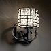 WGL-8581-30-GRCB-MBLK-GU24-DBAL - Justice Design - Heritage 1-Light Wall Sconce GRCB: Grid Pattern with Bubble Glass Matte Black FinishOval - Wire Glass Collection
