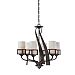 KY5006IN - Quoizel Lighting - Kyle Chandelier 6 Light Steel Iron Gate Finish with White Onyx Glass - Kyle