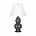 CR11 - Robert Abbey Lighting - Double Gourd - One Light Small Accent Lamp Ash Glazed Ceramic/Deep Patina Bronze Finish with Ivory Stretched Fabric Shade - Double Gourd