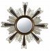 WA-2168MIR - Cal Lighting - Chafe - 40 Inch Round Mirror Silver Finish with Beveled Glass with Walnut Shade - Chafe