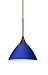 1XT-174387-LED-BR - Besa Lighting - Domi - LED Mini-Pendant with Flat Canopy BR: Bronze Bronze Finish with Blue Matte Glass - Domi