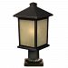507PHM-ORB-PM - Z-Lite - Holbrook - Outdoor Post Light Olde Rubbed Bronze Finish with Tinted Seedy Glass Shade - Holbrook