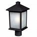 507PHB-BK - Z-Lite - Holbrook - Outdoor Post Light Black Finish with White Seedy Glass Shade - Holbrook