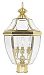 F7928-10 - Sunset Lighting - Three Light Post Polished Brass Finish with Clear Beveled Glass -