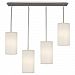 S2156 - Robert Abbey Lighting - Echo - Four Light Linear Pendant Stainless Steel Finish with Ascot White Fabric Shade - Echo