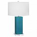 PC995 - Robert Abbey Lighting - Harvey - One Light Table Lamp Peacock Glazed/Lucite Finish with Oyster Linen Shade - Harvey
